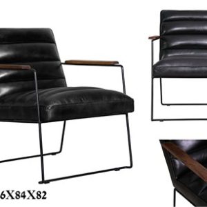 כורסא צ'לסי שחורה - מעור grain buffalo leather