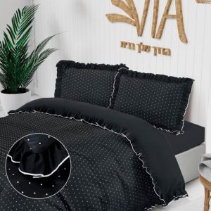 סט מצעים מיטת יחיד דגם BONITA - שחור