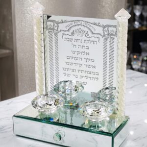 פמוט קריסטל עם מגירה 22/27 ס״מ — תמונת מוצר