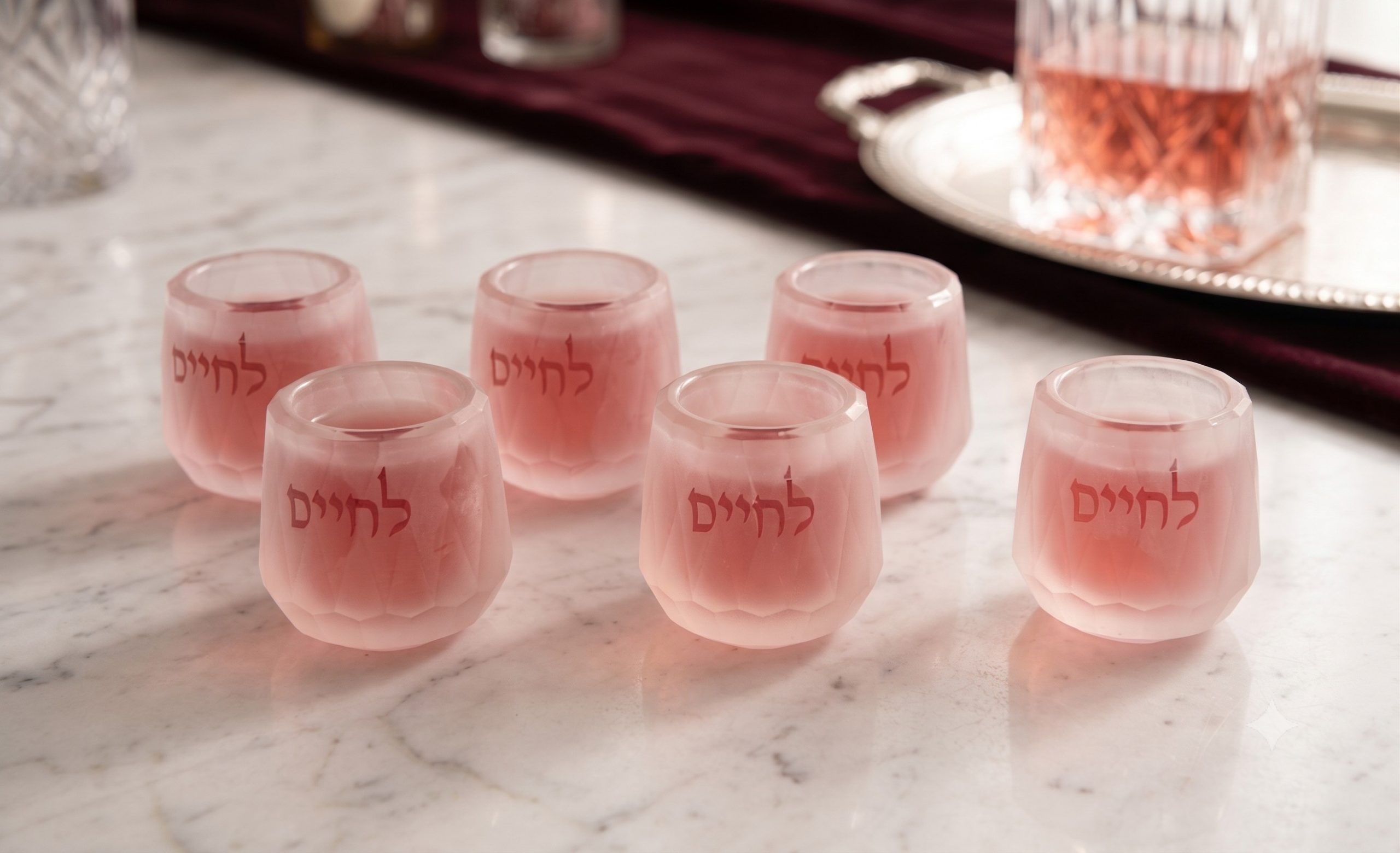 סט 6 כוסות ליקר קריסטל פרוזן לחיים — תמונת מוצר