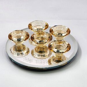 פמוט 5 קנים שולחני קריסטל 30 ס״מ — תמונת מוצר