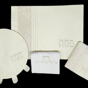 סט לפסח 4 חלקים ג׳קארד משובץ (2) — תמונת מוצר