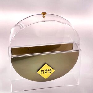 מעמד אקריליק למצה שמורה שייש שמפניה 39 ס״מ גובה 41 ס״מ — תמונת מוצר