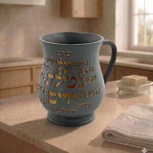 נטלה פולי אפורה כיתוב זהב 15 ס״מ — תמונת מוצר