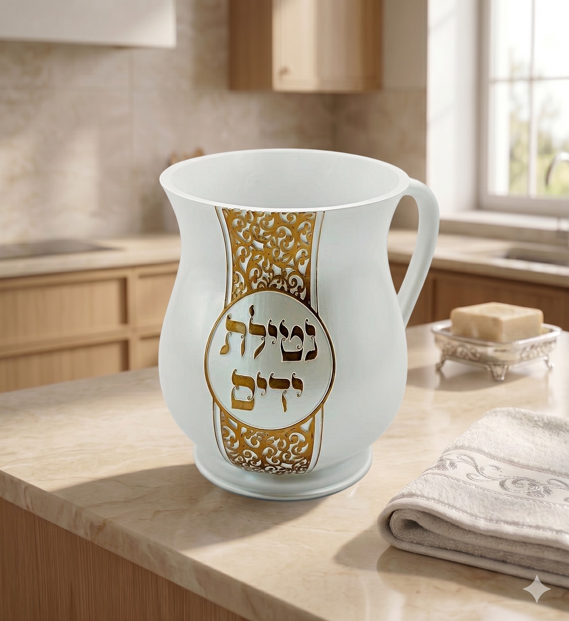 נטלה פול׳ 15 ס״מ שמנת עם עיטור זהב · דגם 5098 — תמונת מוצר