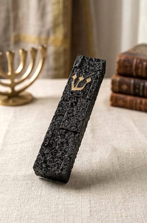 בית מזוזה בטון 12 ס״מ שמנת · דגם 5110 — תמונת מוצר