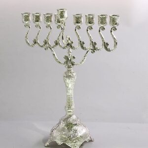 חנוכיה פיליגרן מוכספת 25/34 ס״מ — תמונת מוצר