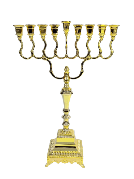 חנוכיה דגם אנגלי מוזהבת 42 ס״מ — תמונת מוצר