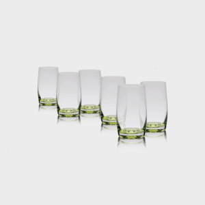 סט 6 כוסות שתייה 380 מ"ל קריסטל בוהמיה — דגם PAVO GREENISH — תמונת מוצר