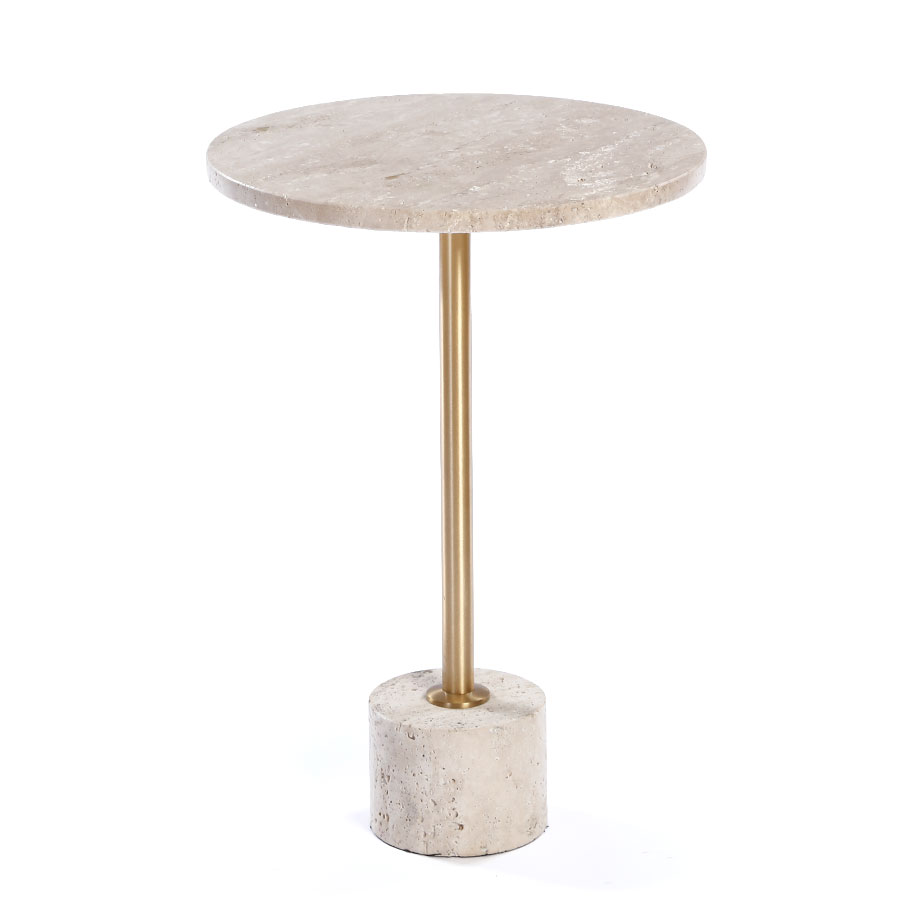 שולחן צד בשילוב מתכת זהב שיש — דגם IVORY 209360 — תמונת מוצר