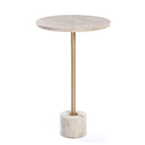 שולחן צד בשילוב מתכת זהב שיש — דגם IVORY 209361 — תמונת מוצר