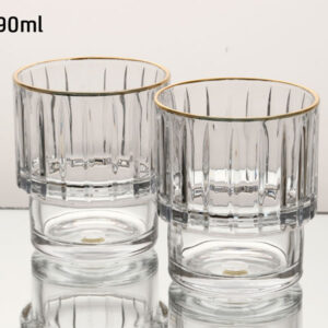 סט 6 כוסות וויסקי 390 מ"ל פס זהב — דגם CRYSTALIN 210037 — תמונת מוצר