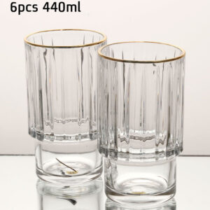 סט 6 כוסות שתייה 440 מ"ל פס זהב — דגם CRYSTALIN 210038 — תמונת מוצר