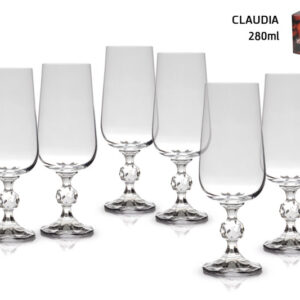 סט 6 גביעי בירה 280 מ"ל קריסטל בוהמיה — דגם CLAUDIA — תמונת מוצר