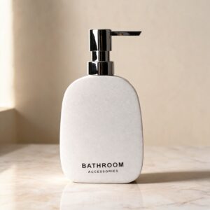 דיספנסר לסבון נוזלי BATHROOM לבן ואפור — תמונת מוצר