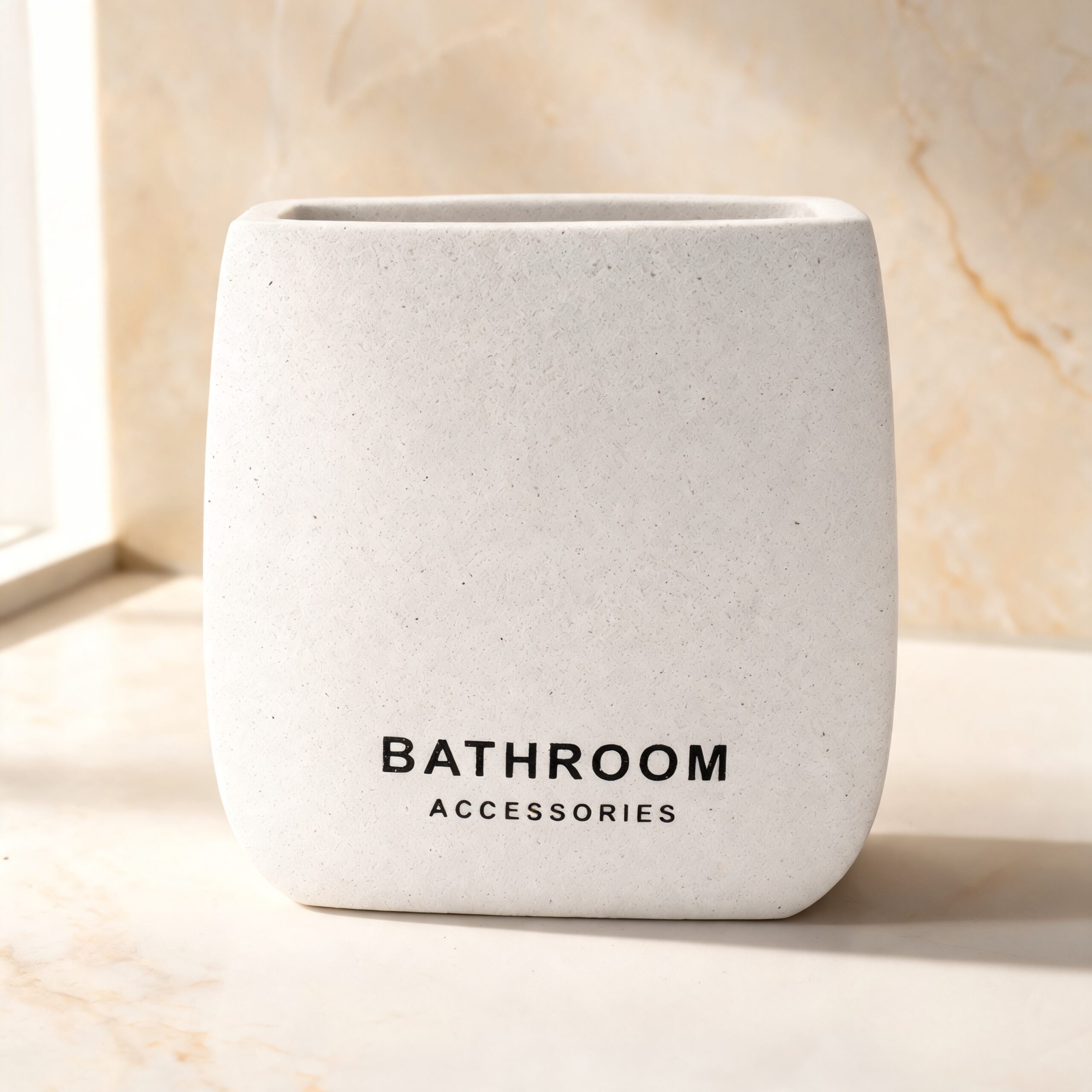 כוס למברשות שיניים BATHROOM לבן ואפור — תמונת מוצר