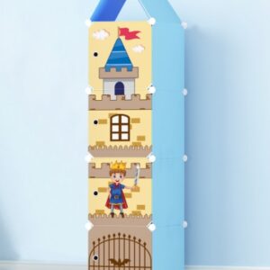 ארונית נעליים לילדים בעיצוב טירה — כחול