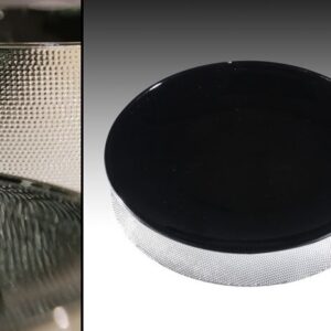 צלחת זכוכית למנה עיקרית בצבע שחור כסף 25cm