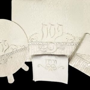 סט לפסח 4 חלקים ג׳קארד משובץ