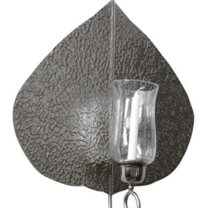 פמוט עלה בצבע ניקל פליז 50×45×10 — דגם NICKLE