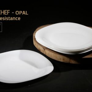 צלחת מנה עיקרית זכוכית מחוסמת בצבע לבן 29cm — דגם OPAL