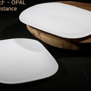 צלחת הגשה מלבנית זכוכית מחוסמת — דגם OPAL