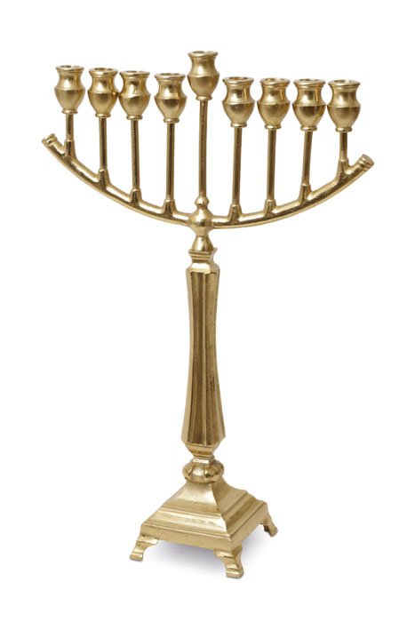 חנוכיה פליז זהב