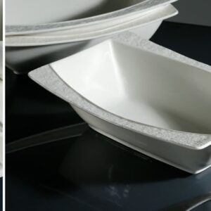 קערה מלבן פורצלן לבן — דגם SQUARE SIMPEL BONE CHINA