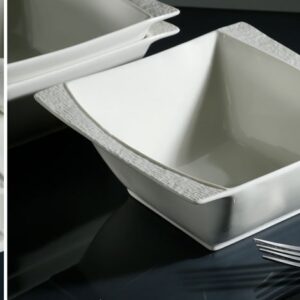 בול סלט אישי פורצלן לבן — דגם SQUARE SIMPEL BONE CHINA