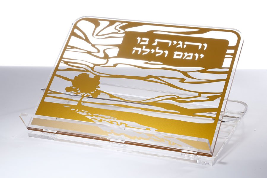 סטנדר לספרים אקריליק הדפס כסף
