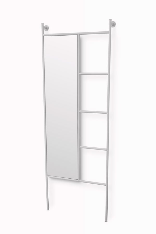 מראת גוף + סולם מתכת פירזול לבן