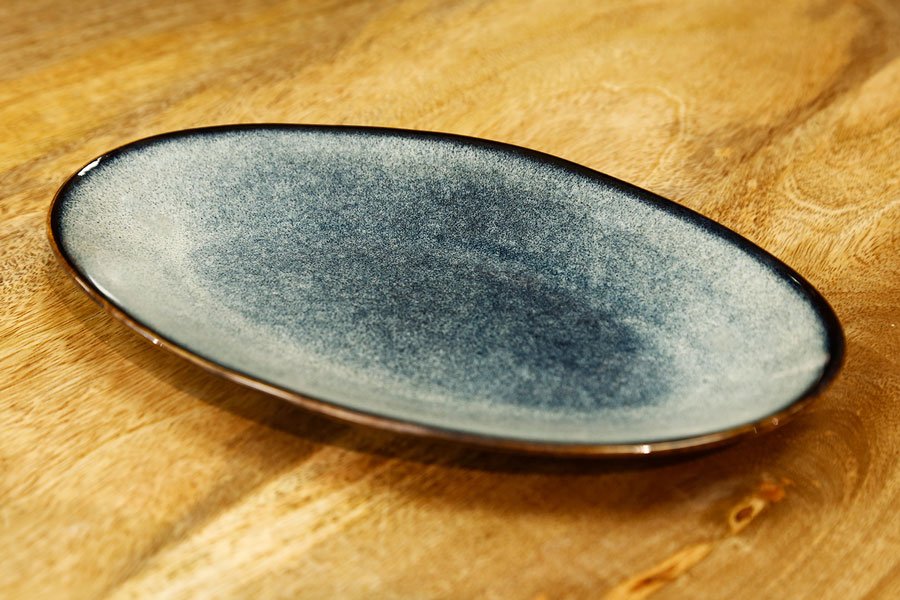 פלטה אובלית כחול — דגם STONE WARE