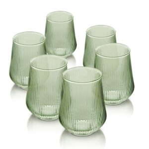 סט 6 כוסות 450ml זכוכית Green לשתייה חמה