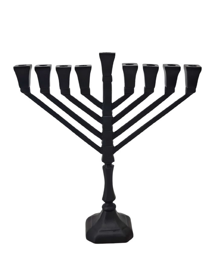 חנוכיה פליז שחור — דגם EMERSON