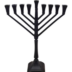 חנוכיה פליז שחור — דגם VIOLA