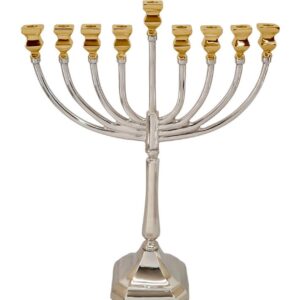 חנוכיה פליז זהב — דגם KYOTO
