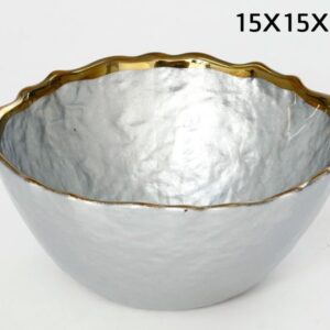 בול למרק כסוף פס זהב 15×15×6.5