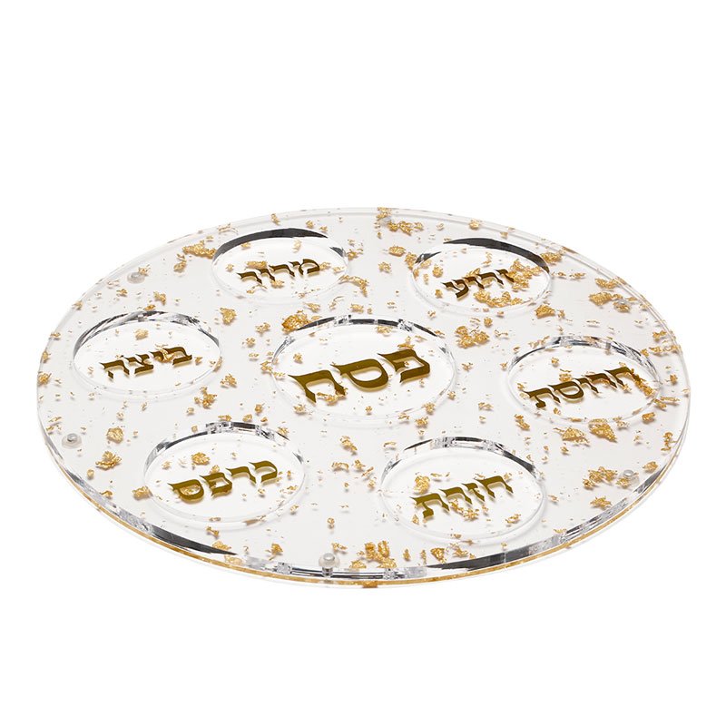 מגש פסח עגול אקריליק — דגם ZARA
