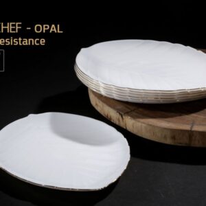 צלחת הגשה OPAL עלה פס זהב 30 ס"מ