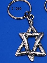 מחזיק מפתחות מגן דויד פיוטר כחולה — דגם URBINO
