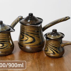 סט 3 פיג'אנים ציפוי אמייל אפור כהה — דגם FONTANA