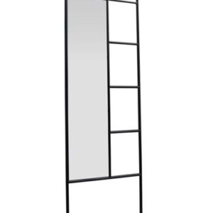 מראת גוף + סולם מתכת פירזול שחור 65×8.5×185 ס״מ