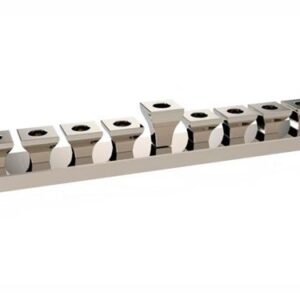 חנוכיה פליז ניקל 37×2.5×8 ס״מ