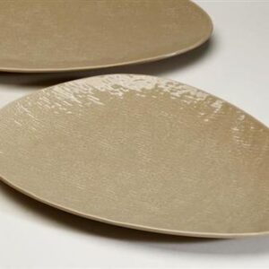 צלחת הגשה BON CHINA SLMPEL מוקה 28×22×2.5 ס״מ