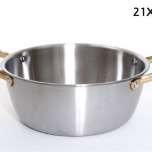 סיר הגשה נירוסטה ידיות זהב DREAM CHEF 21×29×9 ס״מ