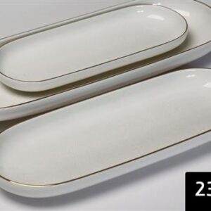 SPECIAL WHITE/GOLD פלטה אובלית 23×9 ס״מ