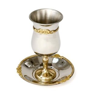 גביע קידוש QUEENAN ניקל זהב 13×13×1.5 ס״מ 280 מ״ל