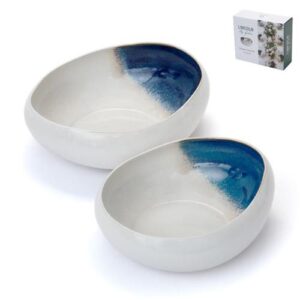 זוג קערות לסלט OCEAN אבן WHERE 25×22×9 ס״מ | 22×19×8.5 ס״מ