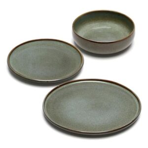 מערכת אוכל 18 חלקים אבן WARE MADRIO ירוק 28×21×18×6 ס״מ
