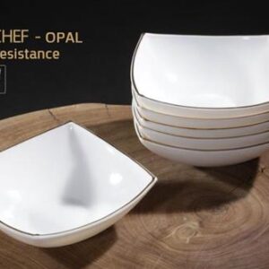 קערית OPAL מרובעת פס זהב 14x4 ס"מ
